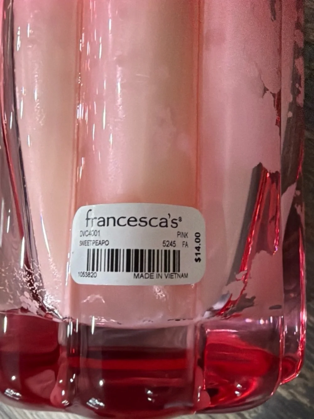 Francesca’s Pink Sweet Pea & Pomegranate Decorative Candle